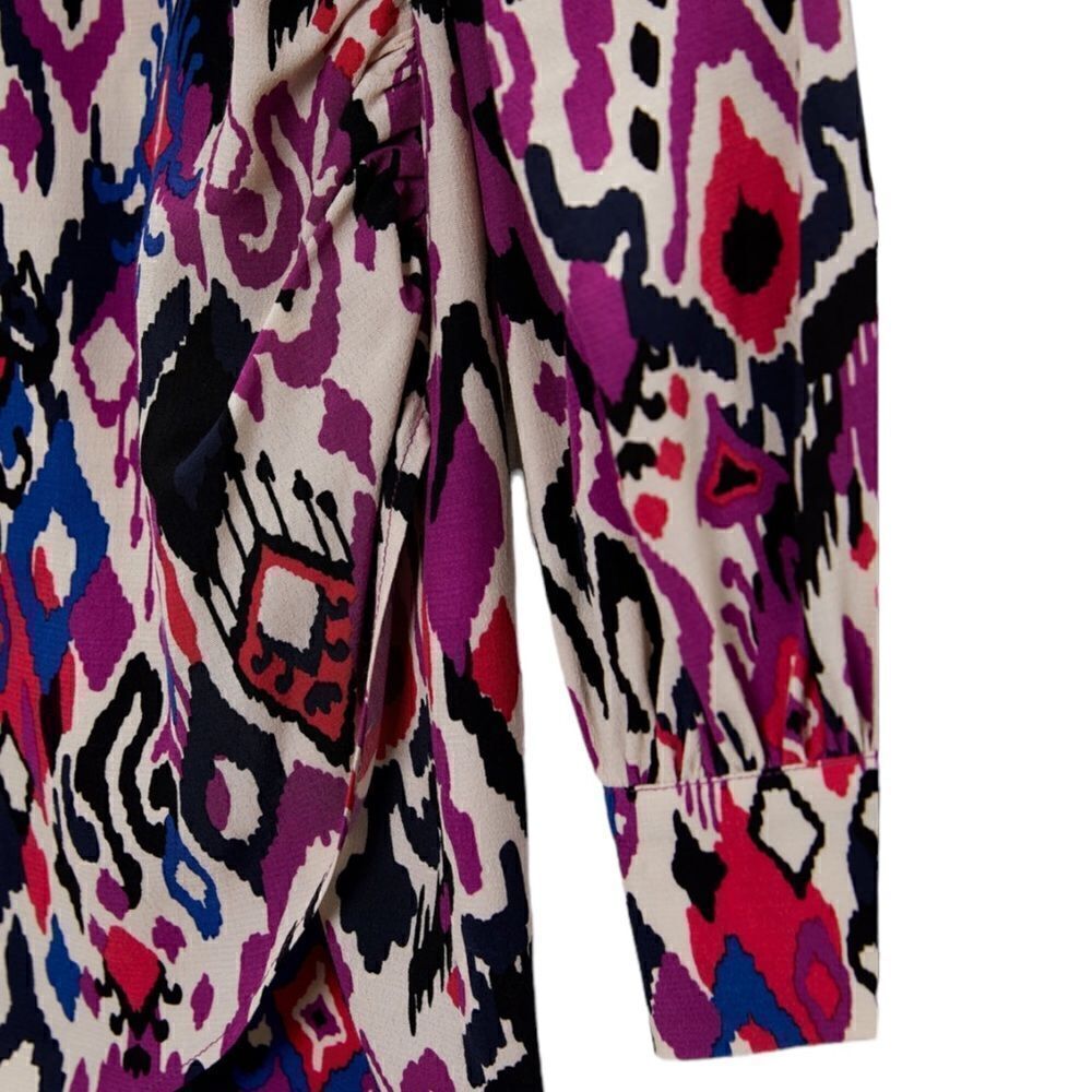 ZARA Multicolored Abstract Print Crossed Mini Dress Size M NWT 7484/075 - Picture 4 of 7